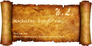 Wachsler Loréna névjegykártya
